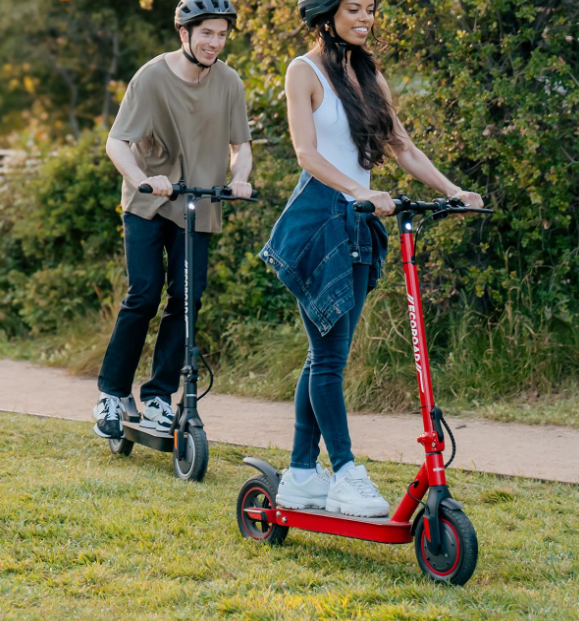EVMORE Adult Electric Scooter, 10" Pneumatic Tire, Max 30 mile Range 500W Foldable Scooter, Black