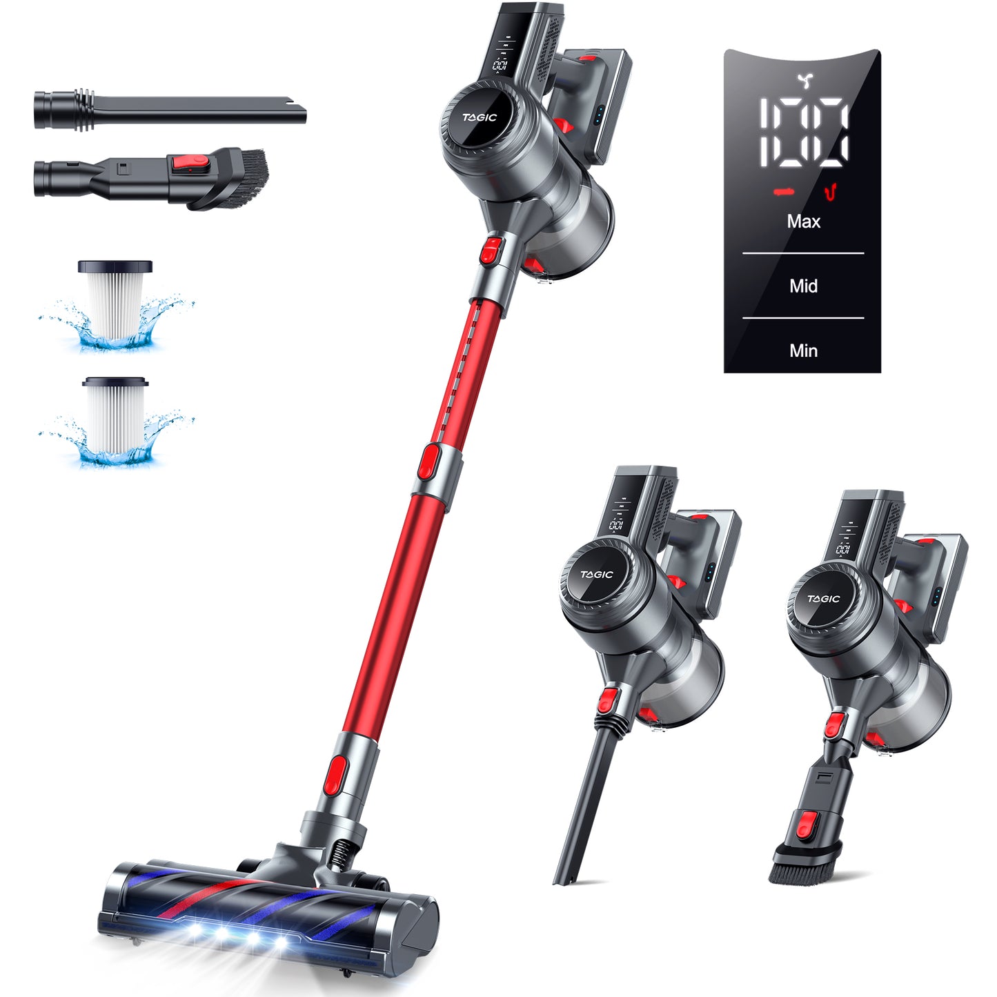 Rechargeable Cordless Stick Vacuum Cleaner with Powerful Suction for Home