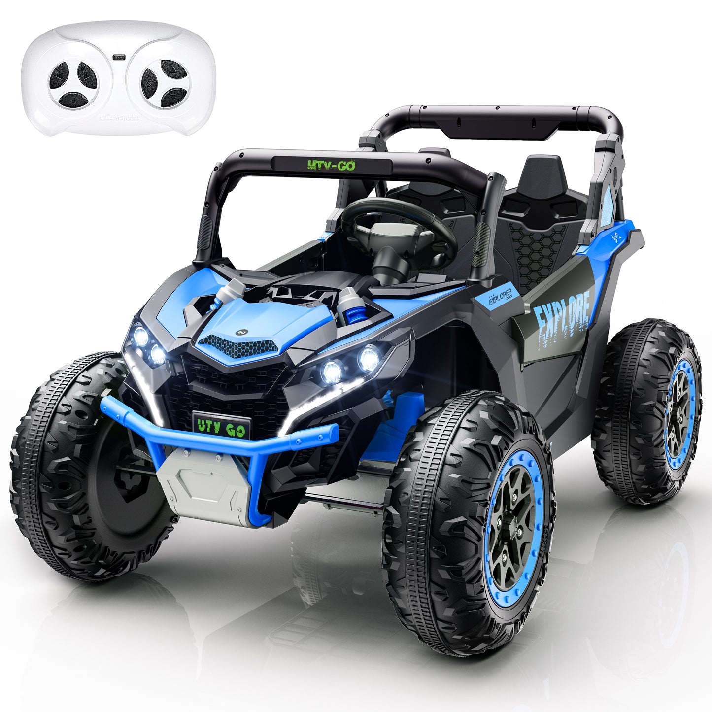 24V Kids Ride on UTV with Remote Control, 2 Seater 550W Ride on Dump Truck Car, Electric Battery Powered Ride on Toys with Horn, MP3, Bluetooth Music, Big Kids