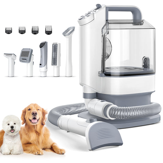 5 in 1  Pet Dog Cat Grooming Vacuum Clippers Kit with 3 Suction Mode, 3.2L Large Dust Cup for Shedding & Cleaning