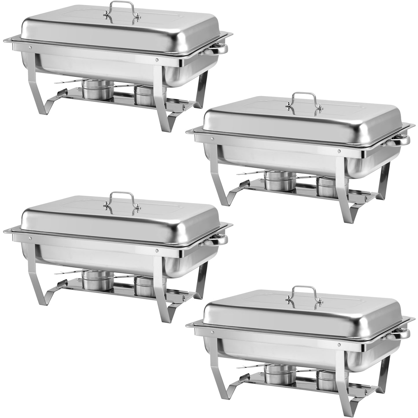 4 Pack 9.5QT Chafing Dish Buffet Set, Stainless Steel Food Warmer with Water Pan, Chafing Fuel Holder for Home Party