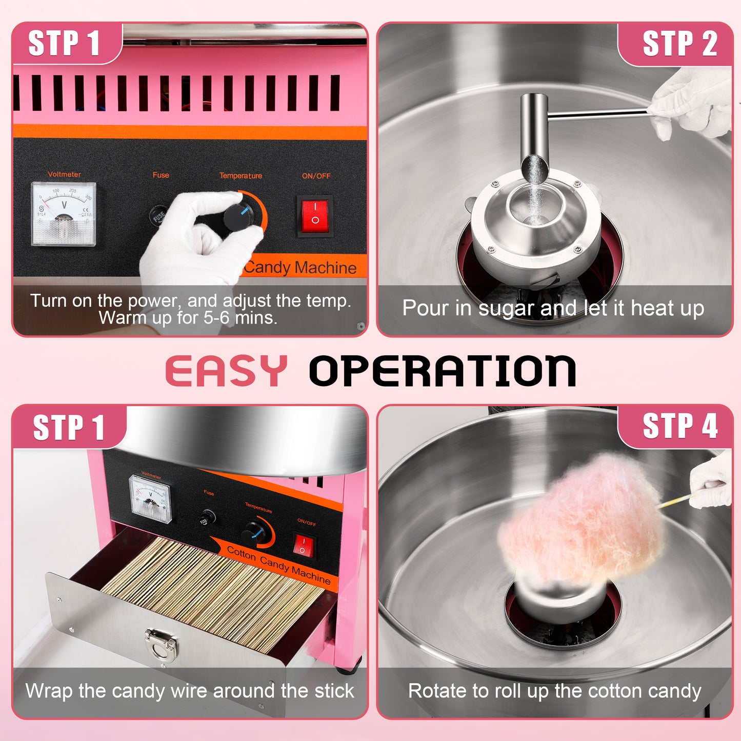 Electric Cotton Candy Machine for Home and Commercial Use