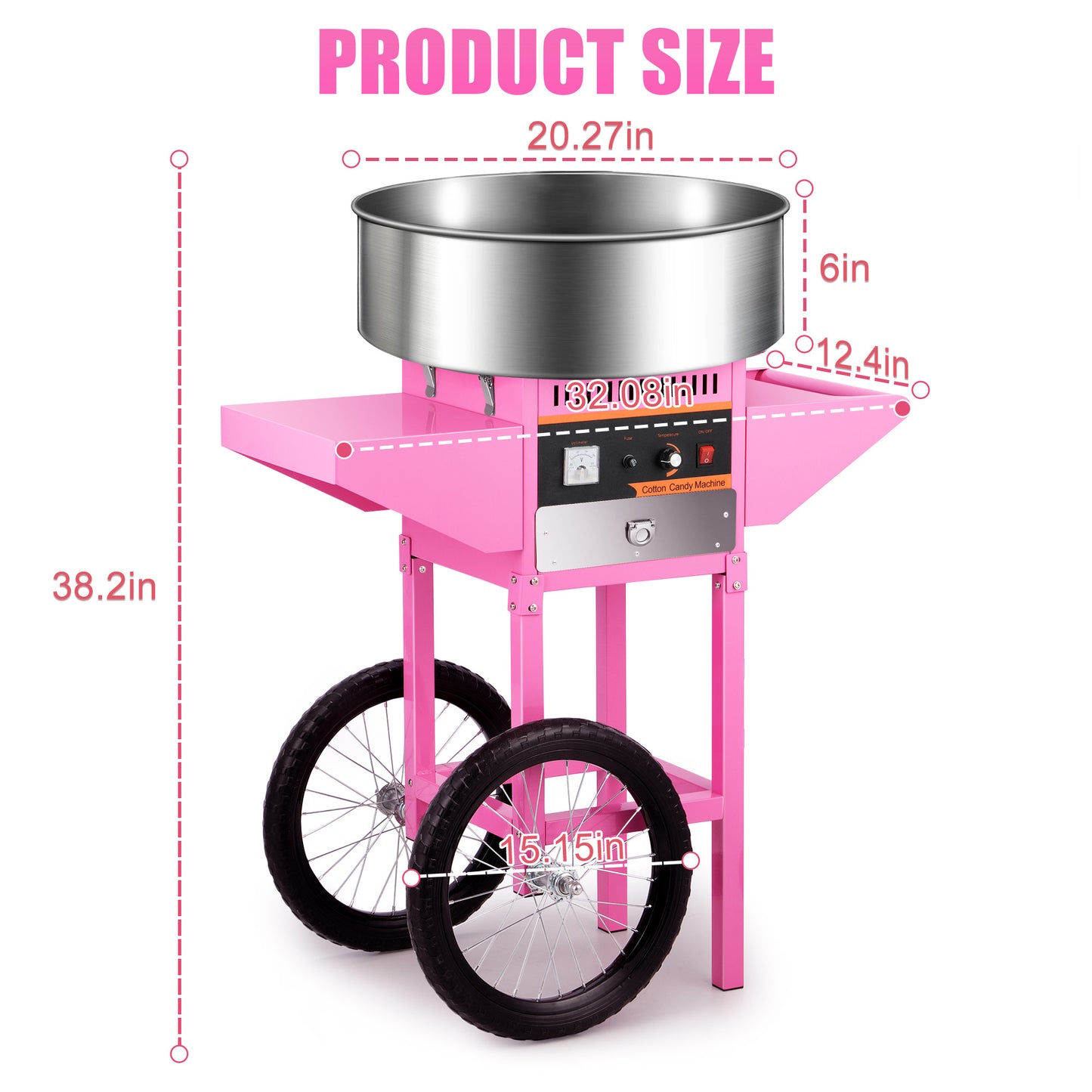 Electric Hard Candy and Cotton Candy Machine with Cones