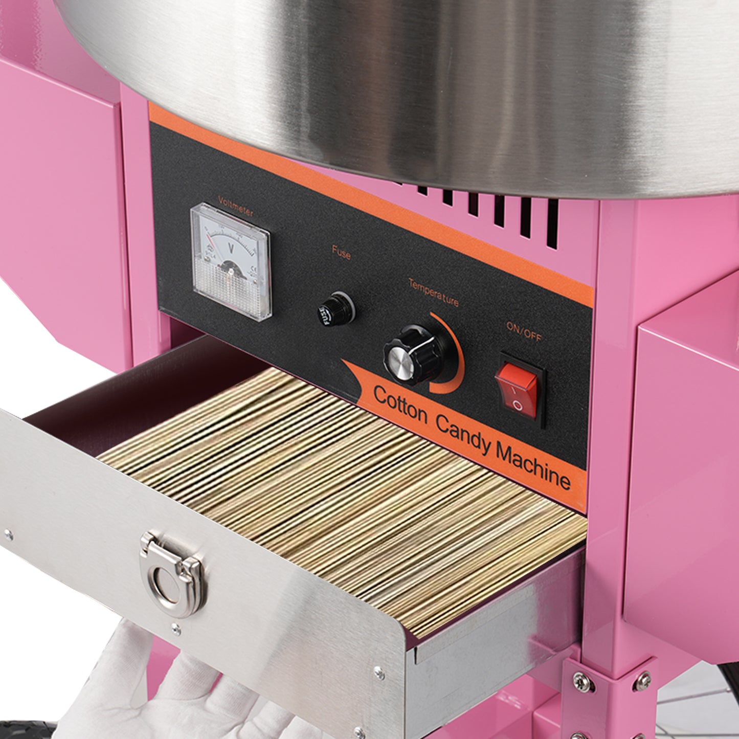 Electric Hard Candy and Cotton Candy Machine with Cones