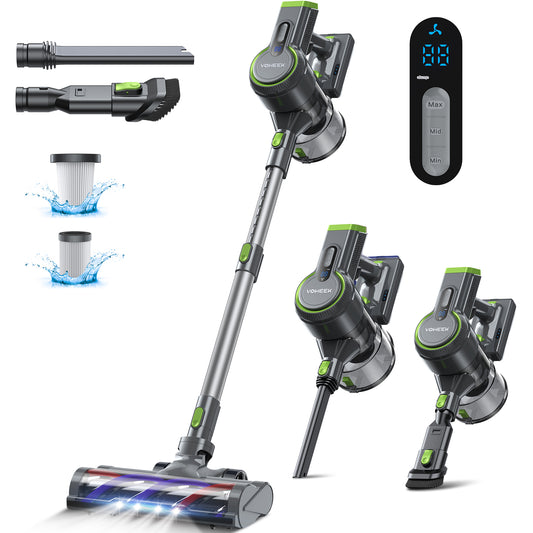 Cordless Vacuum Cleaner,EVMORE 6-in-1 Stick Handheld Vacuum 14kPa Ultra-Light for Carpet Floor Pet Hair