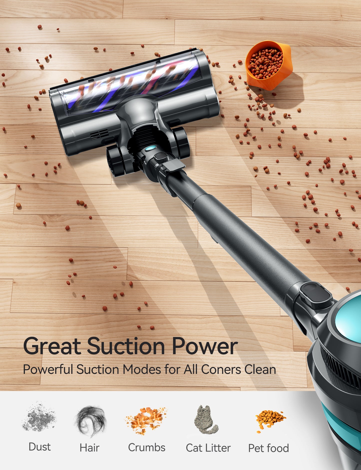 EVMORE Rechargeable Cordless Stick Vacuum Cleaner Powerful Suction