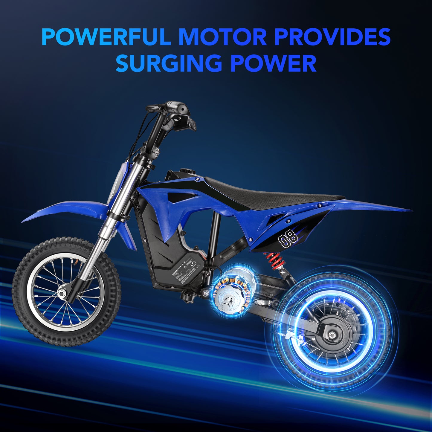 36V Electric Dirt Bike for kids,Yisufo 350W Ride on Motorcycle with Twist Grip Throttle,Hand-Operated Brakes,Off-Road Motocross Speed Up to 16 MPH,3-Speed Modes,Age 5-10,Blue