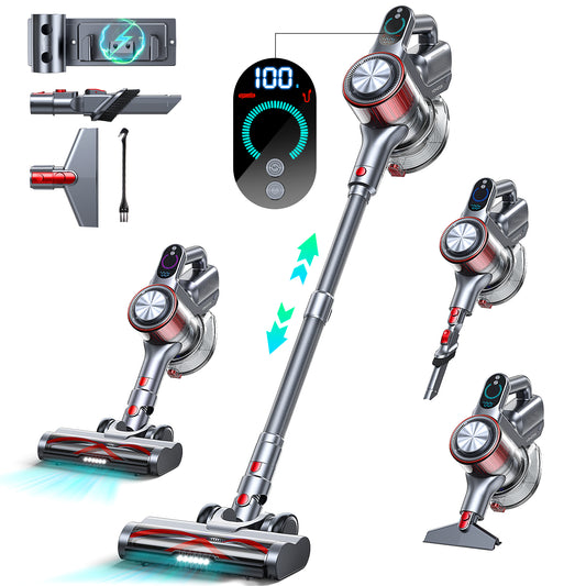 Rechargeable Cordless Stick Vacuum Cleaner with Powerful Suction for Home