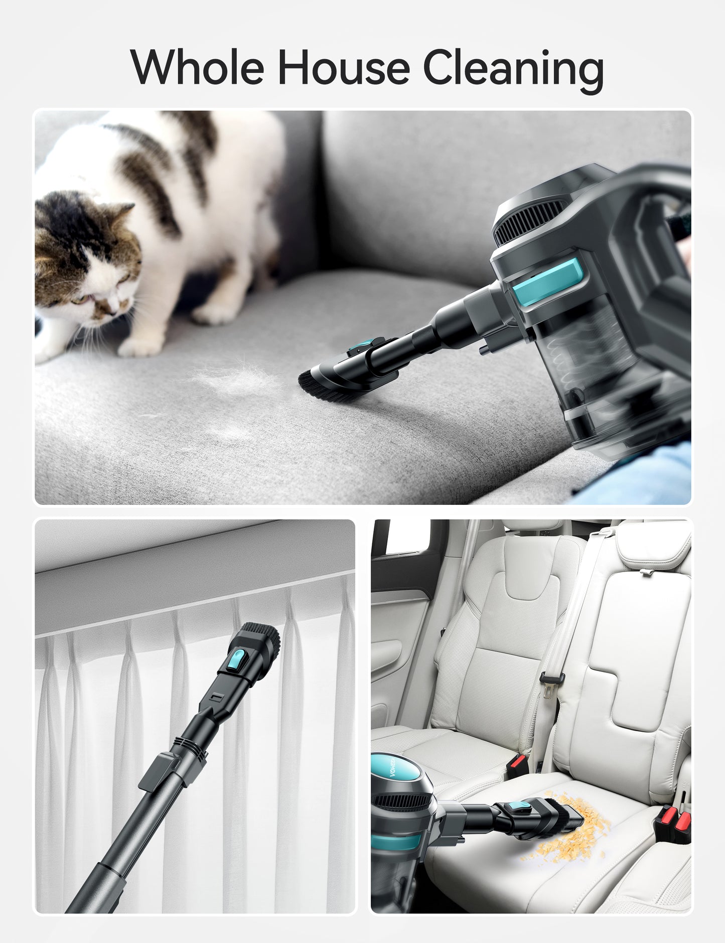 EVMORE Rechargeable Cordless Stick Vacuum Cleaner Powerful Suction