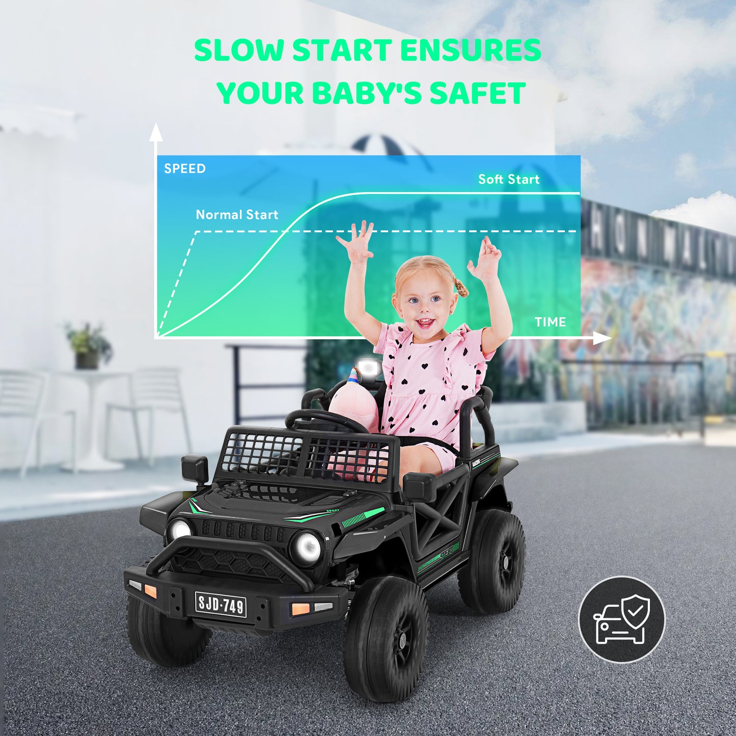 12V Powered Ride on Truck,Kids Ride on Cars Jeep Toy with Remote Control,Electric Cars with Spring Suspension,Bluetooth,Music,LED,Safety Belts,Electric Car for Kids 3-8 Yr Boys Girls Gifts