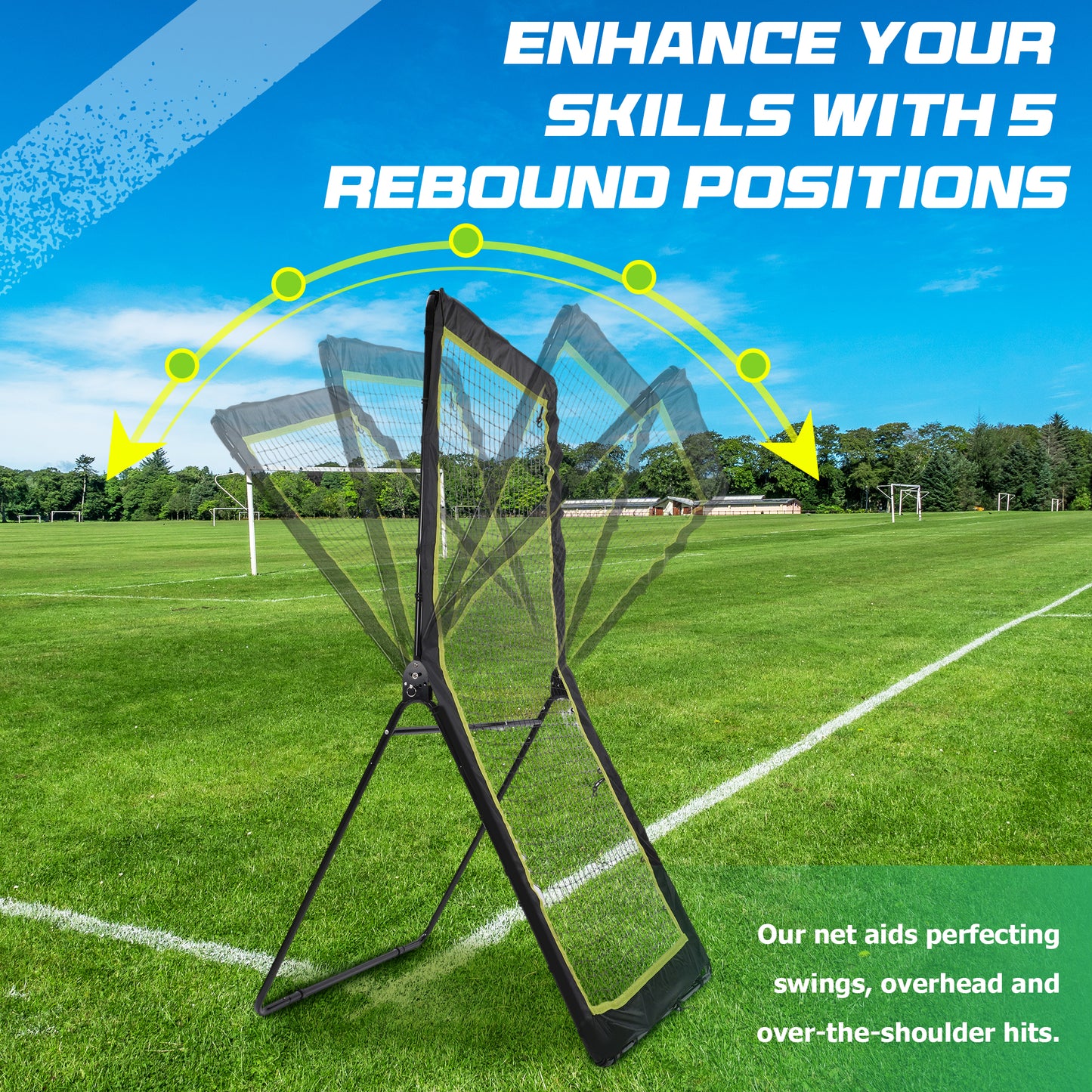 7x4ft Lacrosse Rebounder Pitchback Training Screen, Practice Catching, Throwing and Shooting