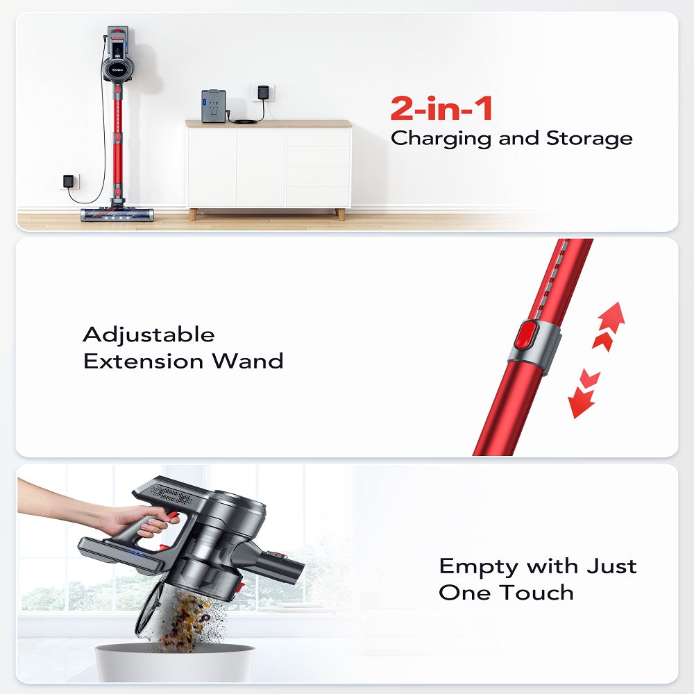 Rechargeable Cordless Stick Vacuum Cleaner with Powerful Suction for Home