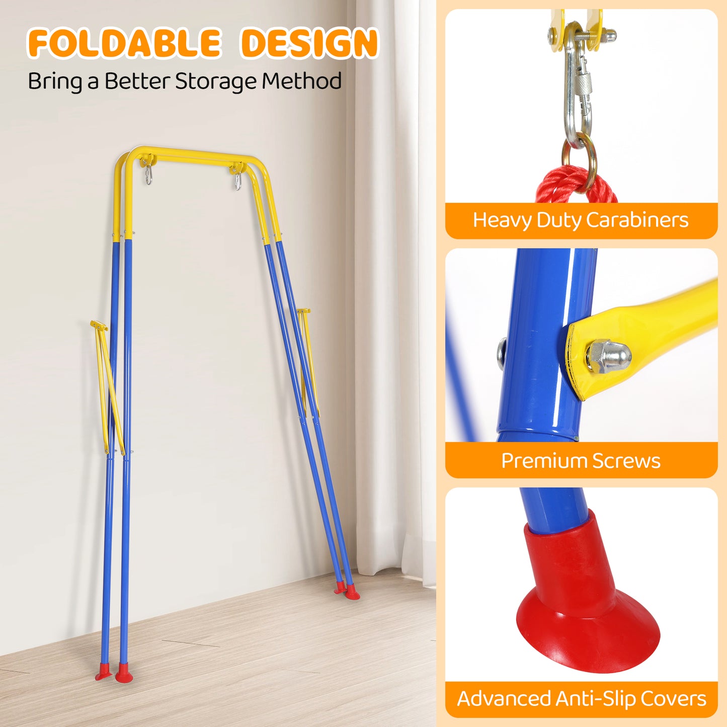 3-in-1 Toddler Swing Set for Indoor Outdoor Foldable Kids Swing Play Activity Center