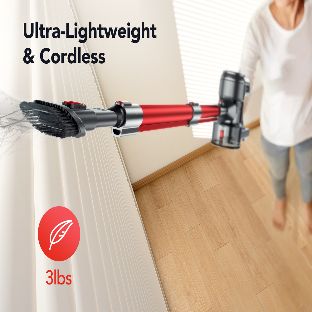 Rechargeable Cordless Stick Vacuum Cleaner with Powerful Suction for Home