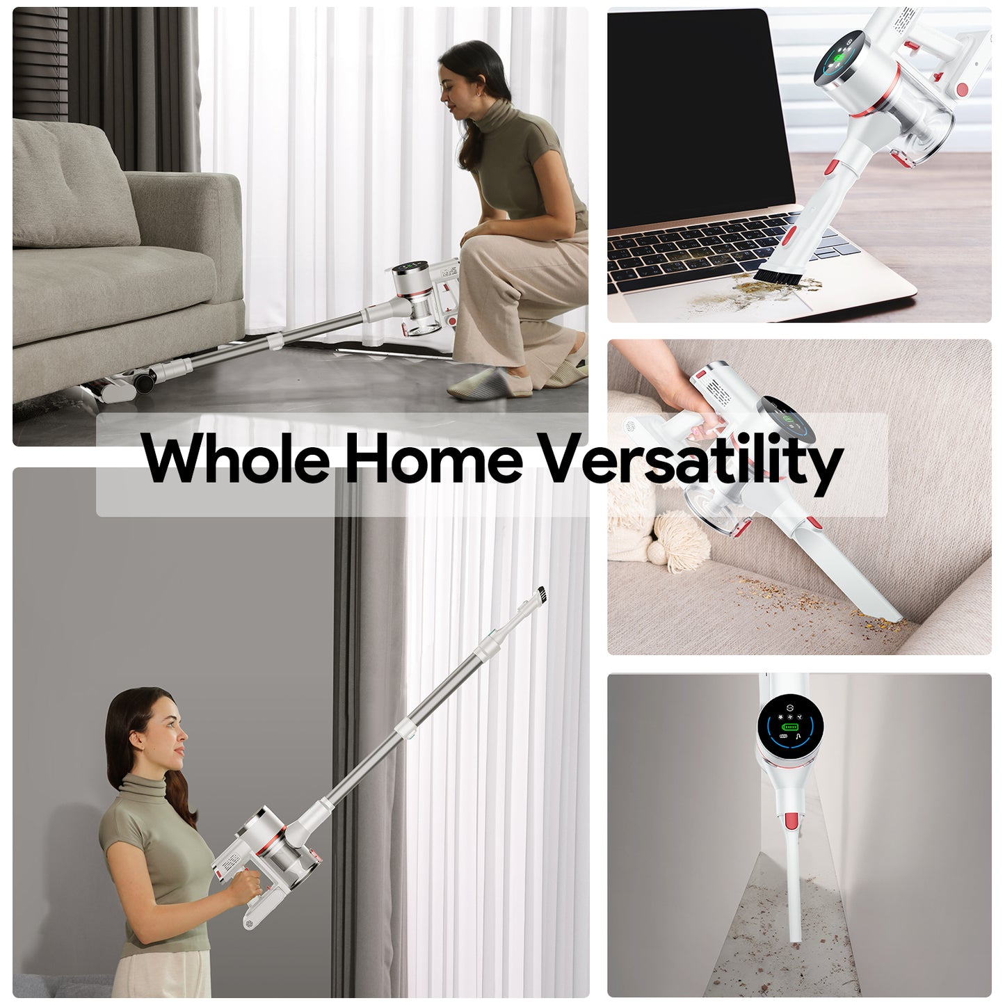 Cordless Vacuum Cleaner,EVMORE Stick Handheld Vacuum 30kPa Ultra-Light for Carpet Floor Pet Hair